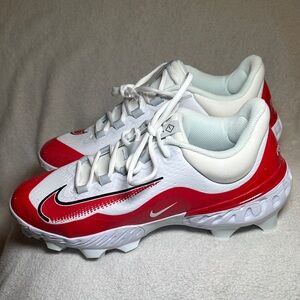 NEW Nike Alpha Huarache Elite 4 Low MCS Size 12 White Red Baseball Cleats React